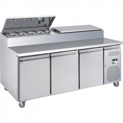 Saladette 3 portes 580 L avec roulettes